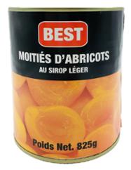 MOITIÉS D'ABRICOTS AU SIROP 825G