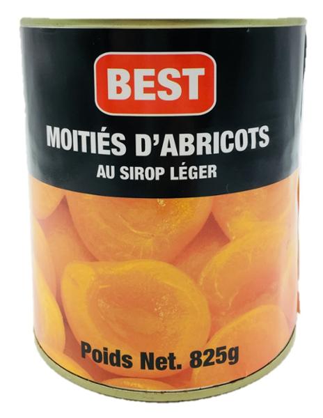 MOITIÉS D'ABRICOTS AU SIROP 825G