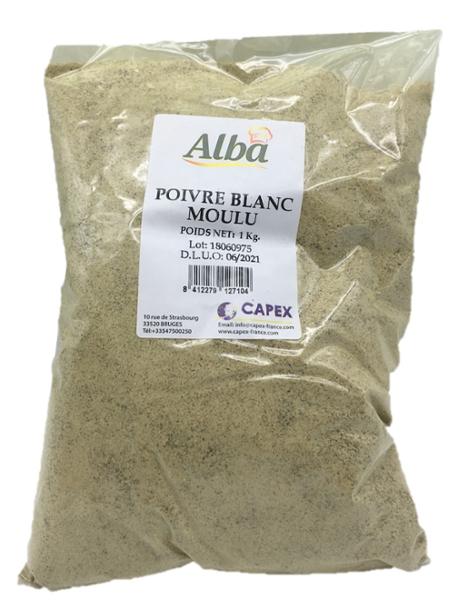 POIVRE BLANC MOULU 1KG ALBA