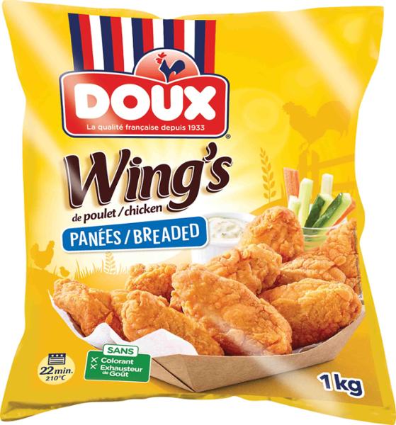 AILES DE POULET PANÉES 1KG DOUX